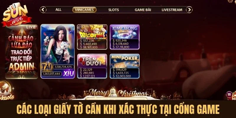 Các loại giấy tờ cần khi xác thực tại cổng game